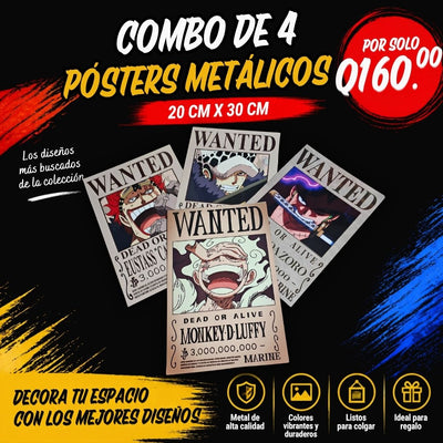 Combo Posters Metalicos One Peace