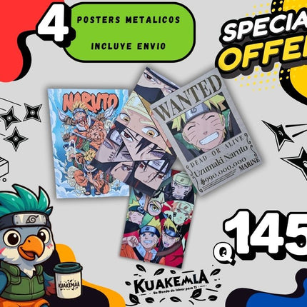 Combo de Posters Metalicos Naruto