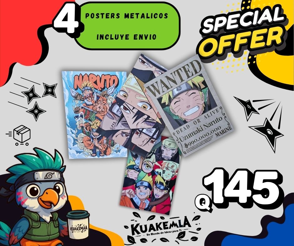 Combo de Posters Metalicos Naruto