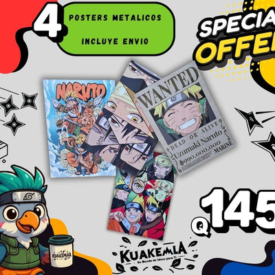 Combo de Posters Metalicos Naruto