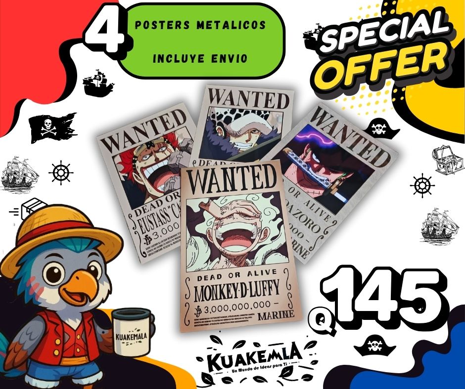 Combo  Posters Metalicos One Peace